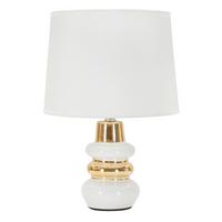 Tischleuchte Liara Weiß, Goldfarben B: 23cm - Goldfarben/Weiß, Basics, Keramik/Textil (23/32/23cm)
