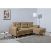 Ecksofa Noret, Hellbraun S: 223x157 Cm - Hellbraun/Buchefarben, Design, Textil (223/157cm) - MID.YOU