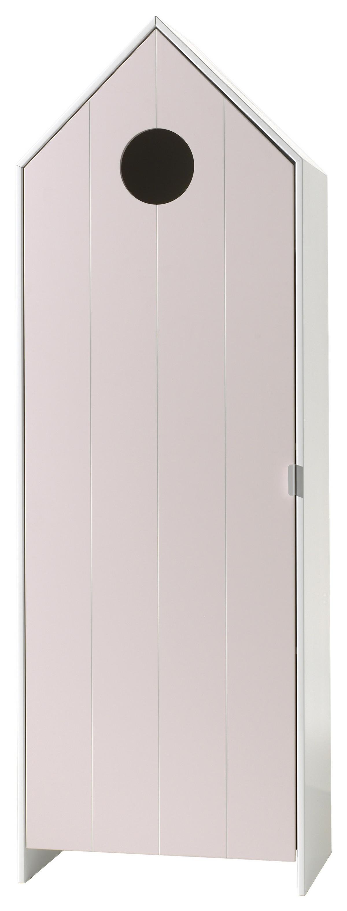 Dětksá šatní skříň CASAMI růžová - bílá/růžová, Moderní, kompozitní dřevo (57,6/171,3/37cm) - MID.YOU