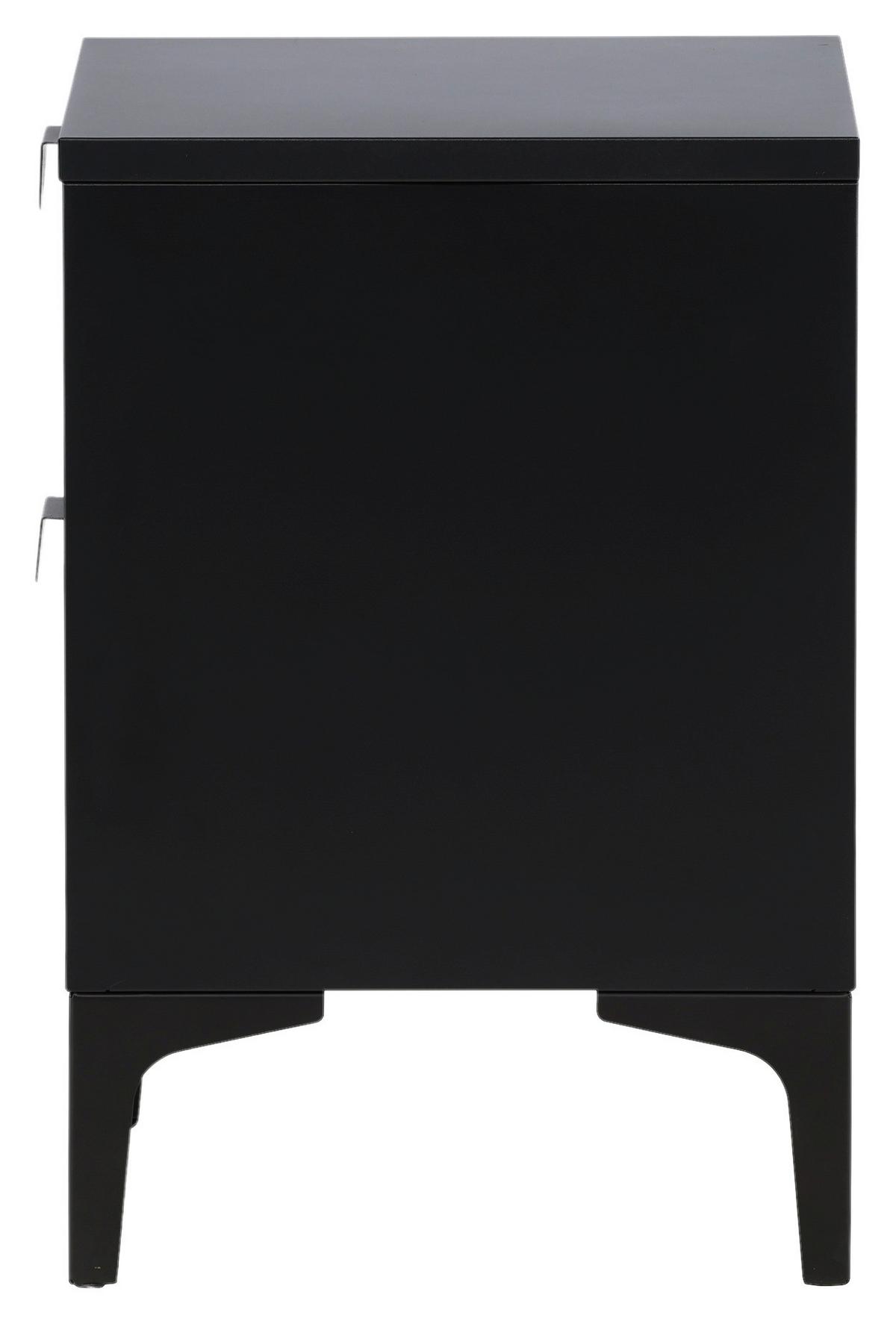 Nachttisch Piring - Schwarz, Design, Metall (45/59/40cm) - Livetastic