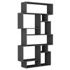 NÁSTENNÁ KNIŽNICA KARMATO - antracitová, Design, kompozitné drevo (96/169/26cm) - Livetastic