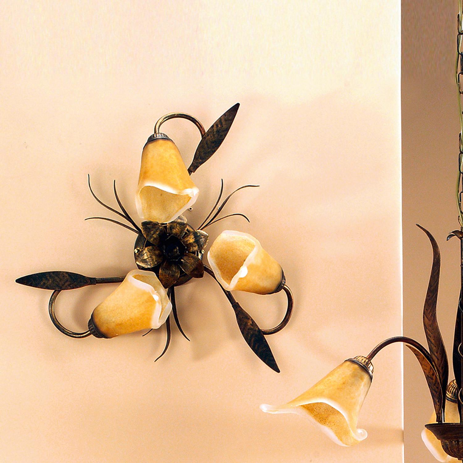 Deckenleuchte 4230/Pl3 - Bronzefarben, KONVENTIONELL, Glas/Metall (55/55/25cm)