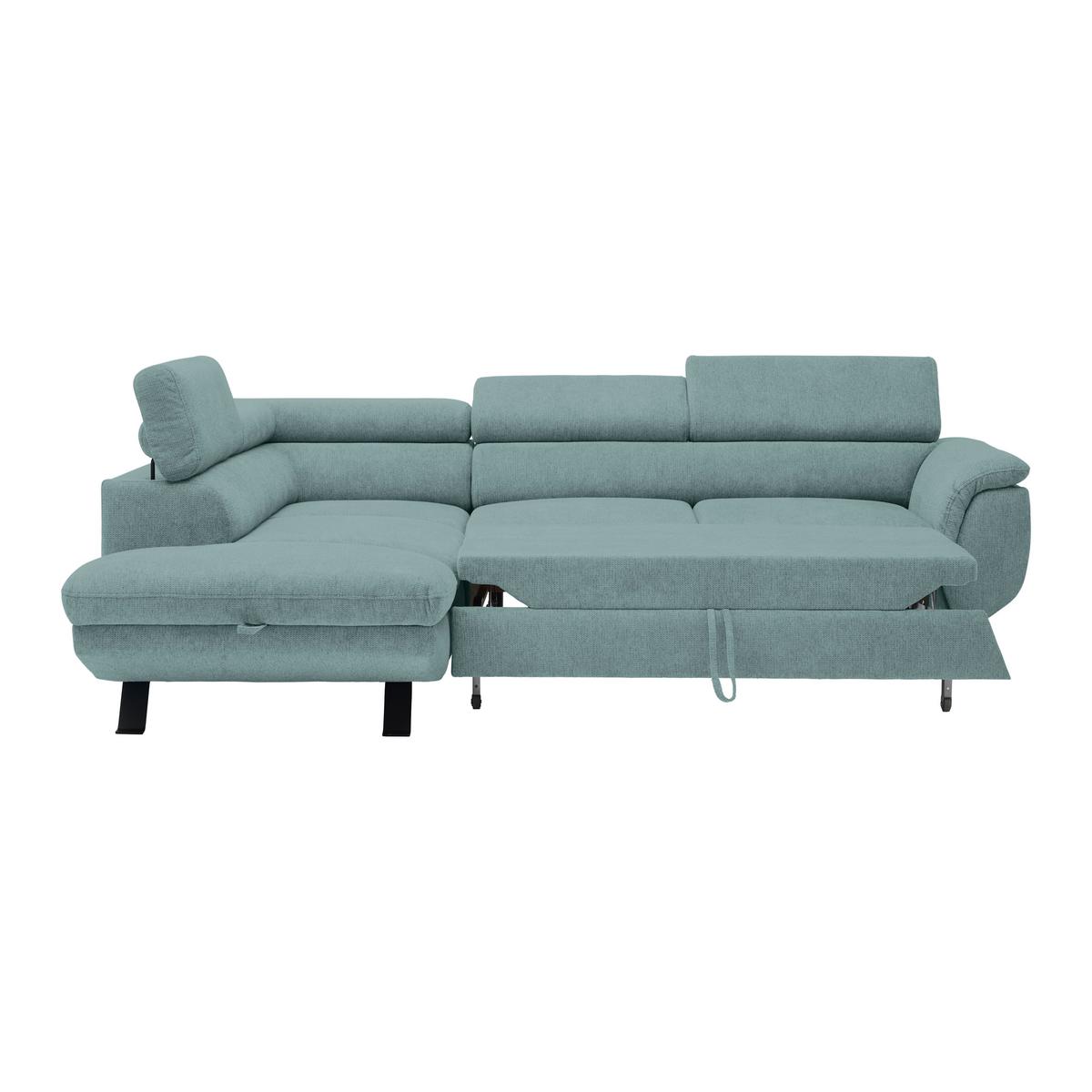 Rohová sedačka RAVEN, ľavá, petrolejová - čierna/petrolejová, Modern, kov/textil (198/257cm) - Mömax