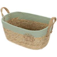 Korb Mou -Paz- - Salbeigrün/Naturfarben, KONVENTIONELL, Naturmaterialien/Textil (35/22/25cm) - James Wood