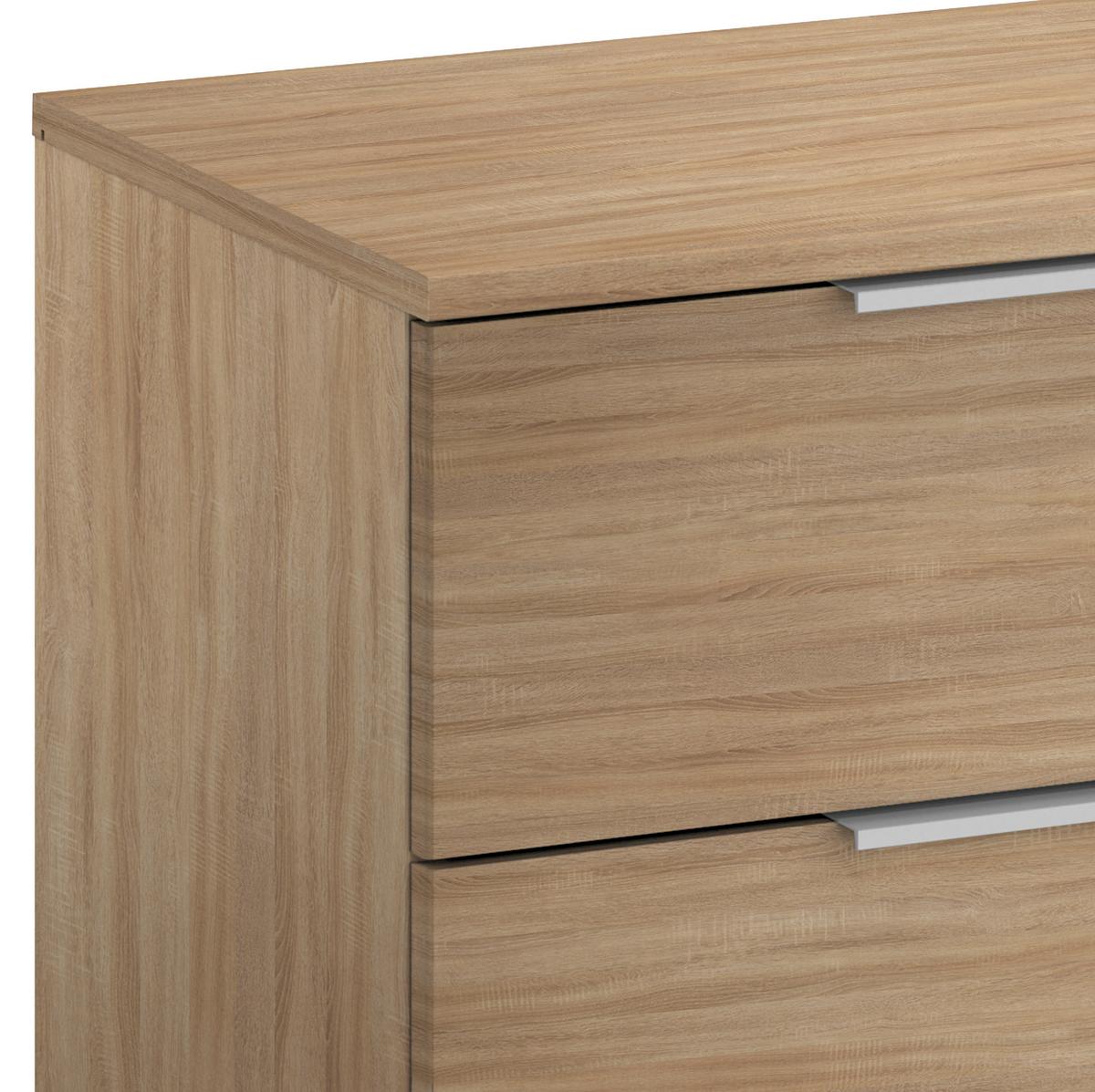 Nachtkästchen Alabama Sonoma Eiche Dekor H: 43 cm Alabama - Alufarben/Sonoma Eiche, MODERN, Holzwerkstoff (47/43/42cm) - Rauch Möbel