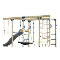 KLETTERGERÜST MIT RUTSCHE GRAU - Blau/Braun, Basics, Holz/Kunststoff (522,5/196,2/205cm) - Ambia Garden