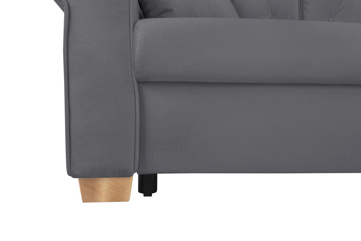 Schlafsofa Arles, Dunkelgrau 23 B: 240 Cm - Dunkelgrau/Buchefarben, Design, Textil (240/94/98cm) - MID.YOU