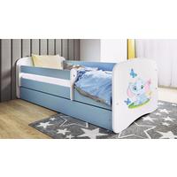 Kinder-/Juniorbett Babydreams Inkl. Matratze 80x160 - Blau/Birkefarben, MODERN, Holz/Holzwerkstoff (80/160cm) - MID.YOU
