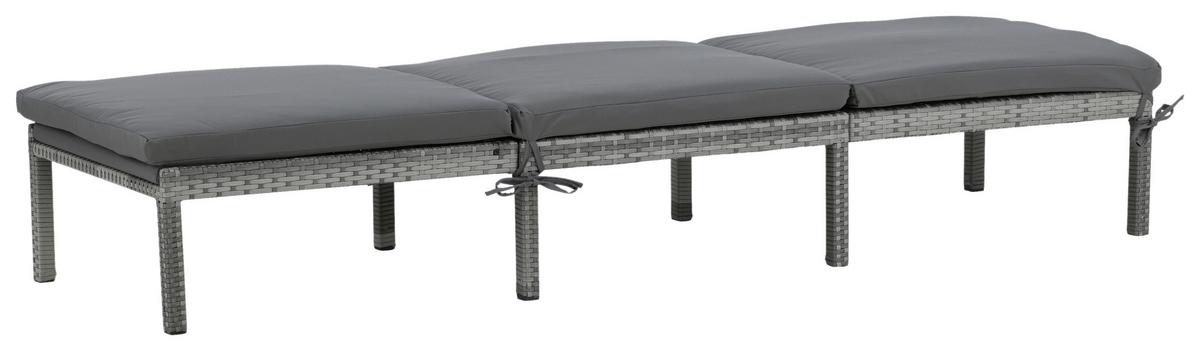 Sonnenliege Bilbao Kunststoffgeflecht - Grau, KONVENTIONELL, Kunststoff/Textil (59/84/198cm) - Gardenson