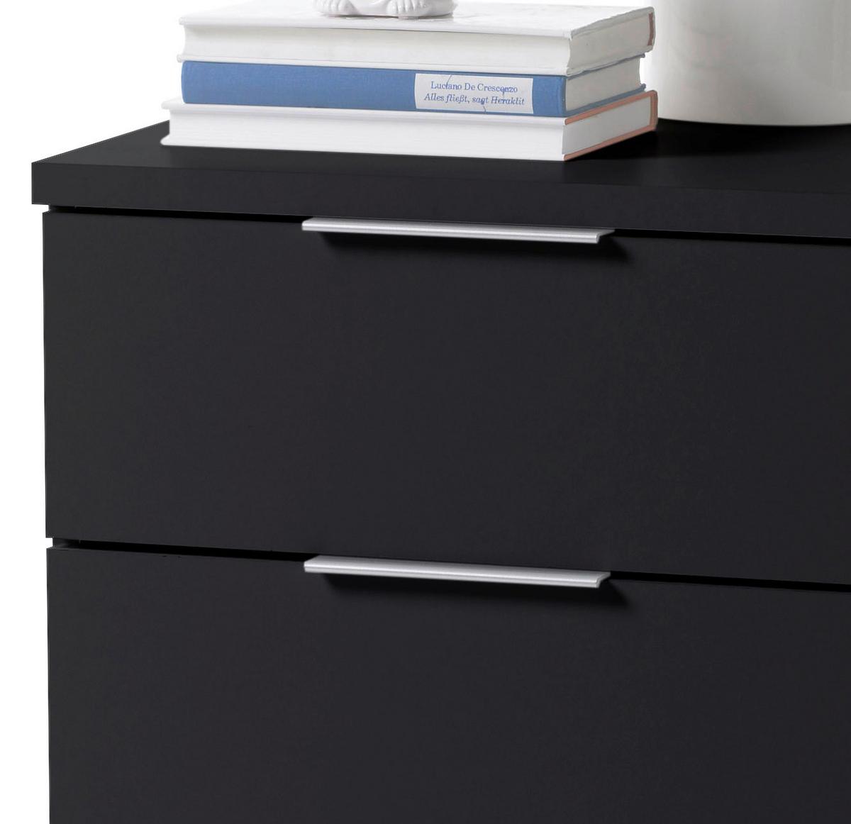 Nachtkästchen Schwarz H: 61 cm - Silberfarben, Basics (46/61cm) - P & B