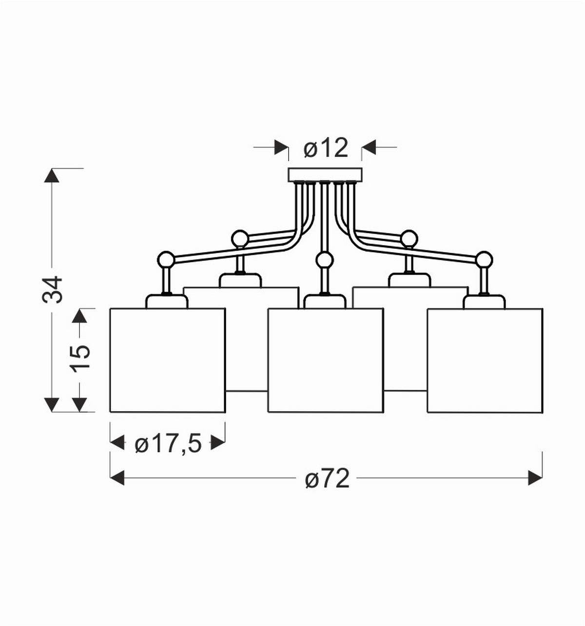 Deckenleuchte 35-38258 Topi - Creme/Schwarz, KONVENTIONELL, Kunststoff/Metall (72/72/34cm)