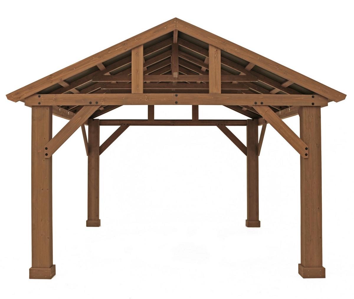 Pavillon YUKon 366x427 cm Wetterfest Regenabweisend - Naturfarben, Basics, Holz/Metall (366/330/427cm)