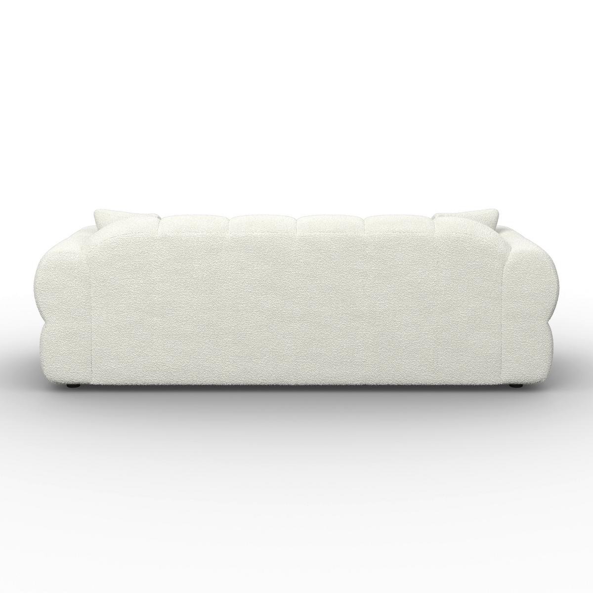 Pohovka MARIE, bílá žinylka, max. 360 kg - bílá/černá, Moderní, dřevo/textil (232/77/90cm) - Bessagi Home