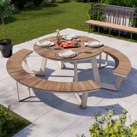 GARTENSET WELLINGTON - Hellgrau/Naturfarben, MODERN, Kunststoff/Metall (239/75cm) - Beldano