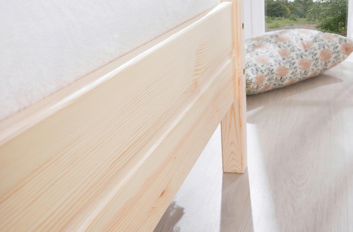 Massivholzbett 90x200 Merci Kiefer Natur - Kieferfarben, KONVENTIONELL, Holz (90/200cm) - MID.YOU