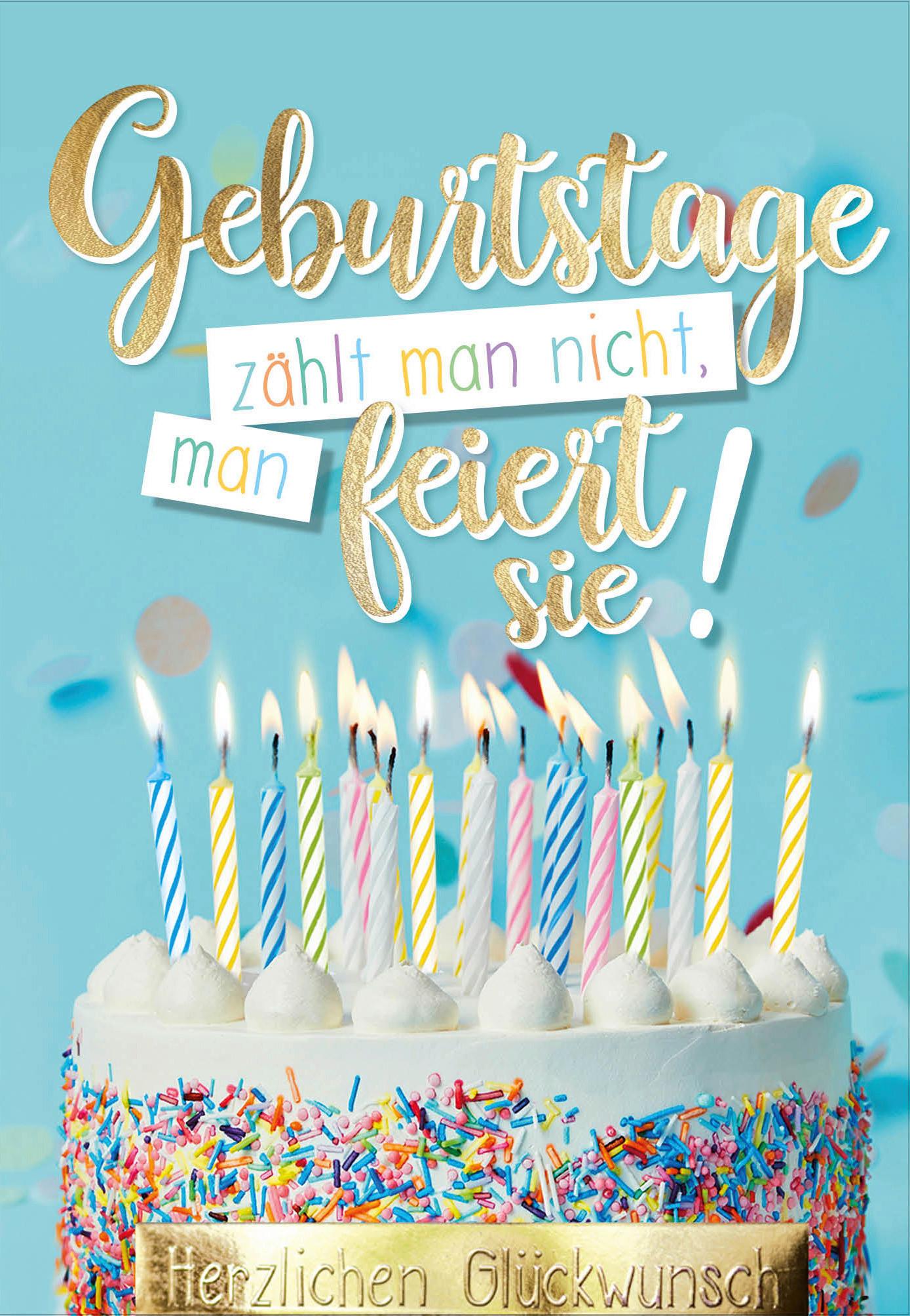 Billett Geburtstag Kuchen - Multicolor, Basics, Papier/Kunststoff (12/18/2cm)