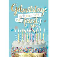 Billett Geburtstag Kuchen - Multicolor, Basics, Papier/Kunststoff (12/18/2cm)