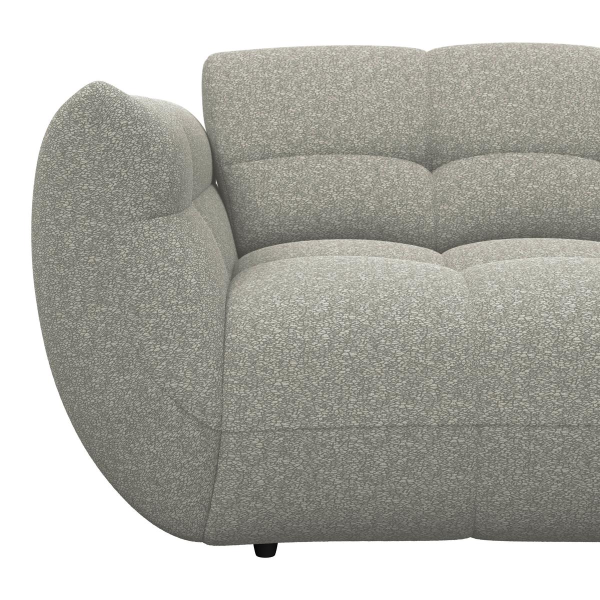Ecksofa Panda Chenille grau, 280x178cm - Schwarz/Grau, Trend, Textil (280/178cm)