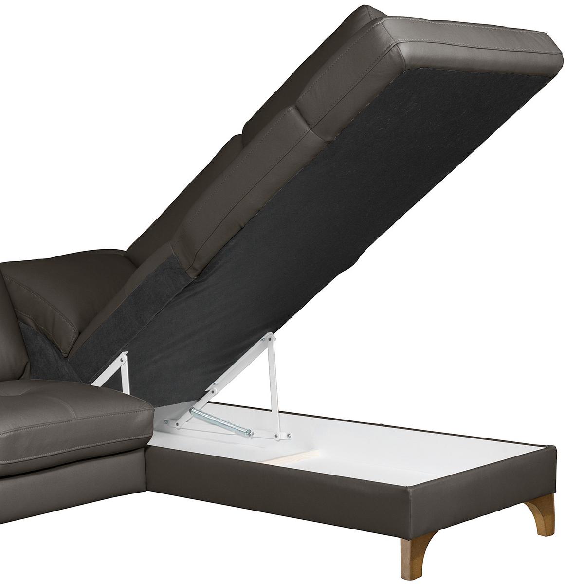 Ecksofa Fargo Dunkelbraun B: 234x190 Cm - Dunkelbraun/Buchefarben, Design, Leder/Textil (234/190cm) - Livetastic