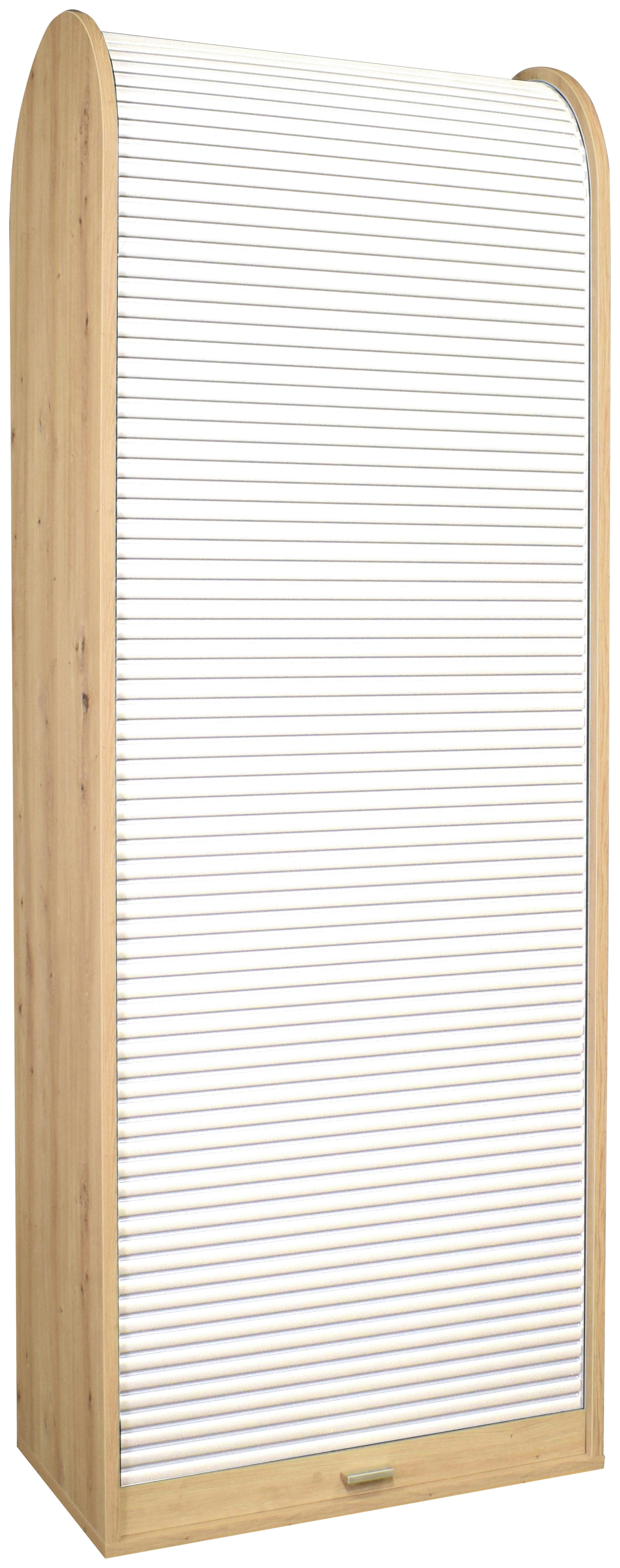 Aktenschrank Eiche Artisan/Weiß B: 69 cm - Weiß/Eiche Artisan, MODERN, Holzwerkstoff/Kunststoff (69/192/44cm) - Livetastic