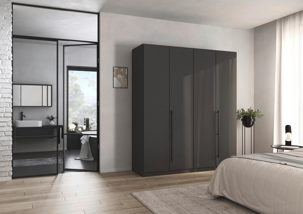 Kleiderschrank Safari B: 181 cm - Grau, KONVENTIONELL, Holzwerkstoff (181/210/54cm)