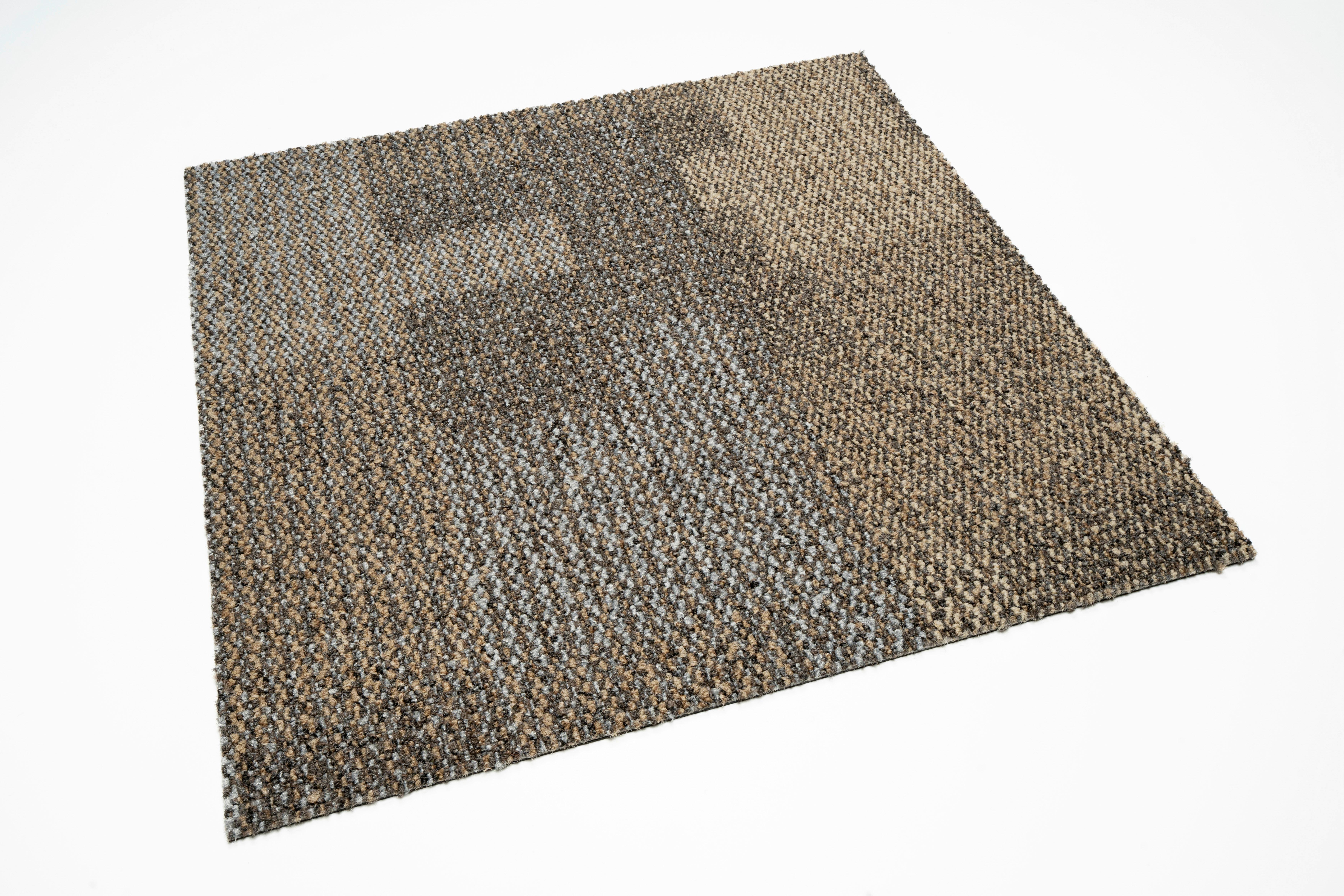 Teppichfliese Grau/hellbraun Essential 50x50cm Florhöhe 3mm - Hellbraun/Grau, Basics, Textil (50/50cm)