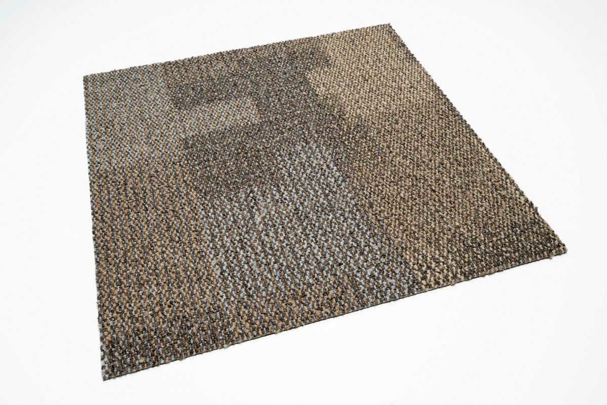 Teppichfliese Grau/Hellbraun Essential 50x50cm Florhöhe 3mm - Hellbraun/Grau, Basics, Textil (50/50cm)