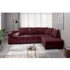 Eckschlafsofa Alvito Bordeaux S: 298x202 Cm - Bordeaux/Schwarz, MODERN, Textil (298/202cm) - MID.YOU