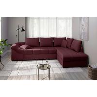 Eckschlafsofa Alvito Bordeaux S: 298x202 Cm - Bordeaux/Schwarz, MODERN, Textil (298/202cm) - MID.YOU