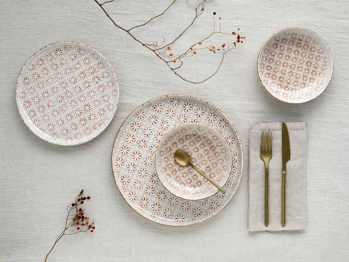 Tafelservice Uno Emiliana 12--Teilig., Creme, Rosa - Creme/Rosa, Basics, Keramik - Creatable