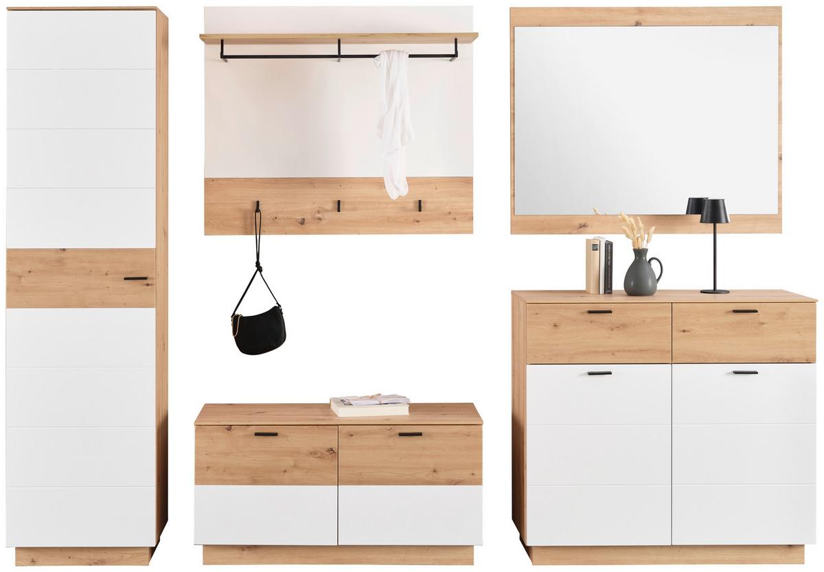 Garderobenschrank Tonale 56 cm Artisan Eiche Dekor/Alpinweiss - Weiß/Eiche Artisan, KONVENTIONELL, Holzwerkstoff (56/207,4/40cm)