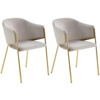 Armlehnstuhl-set Kronos -Trend Hellgrau/gold - Goldfarben/Hellgrau, Trend, Textil/Metall (53/77/60cm) - Livetastic