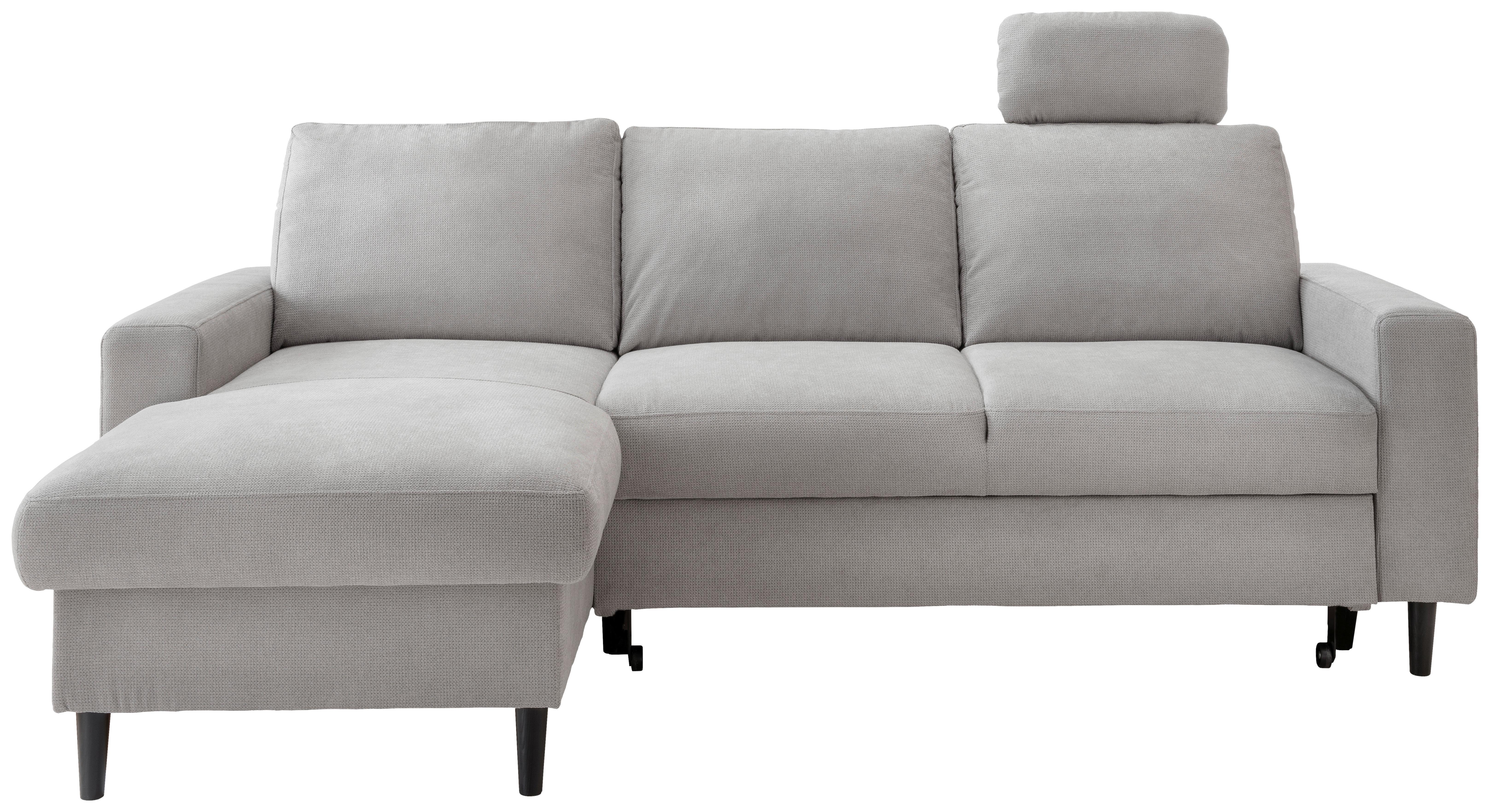 Eckschlafsofa Passione Grau S: 147x234 cm - Schwarz/Grau, MODERN, Textil (147/234cm) - Livetastic