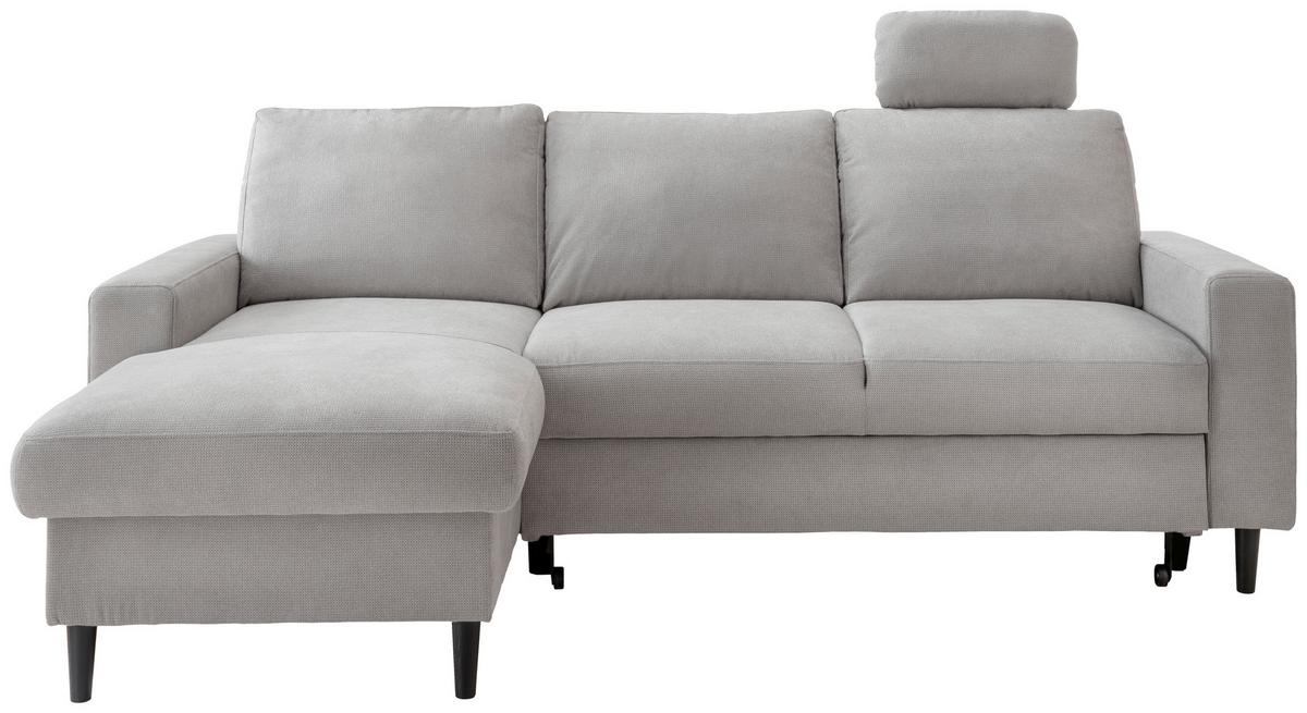 Eckschlafsofa Passione Grau S: 147x234 cm - Schwarz/Grau, MODERN, Textil (147/234cm) - Livetastic