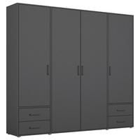 Drehtürenschrank mit Schubladen 187 cm Grau - Grau, MODERN, Holzwerkstoff (187/194/53cm) - Rauch Möbel