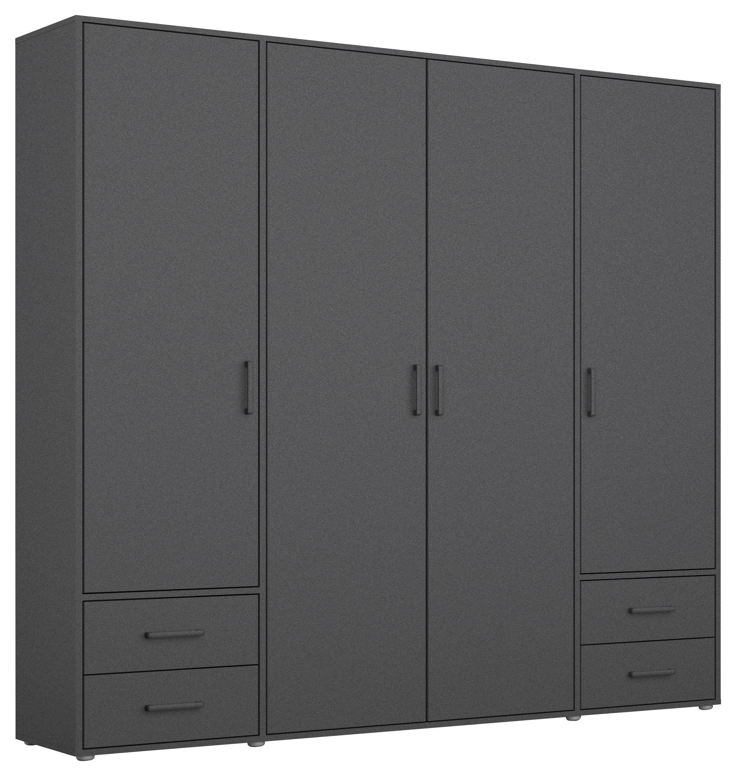 Drehtürenschrank mit Schubladen 187 cm Grau