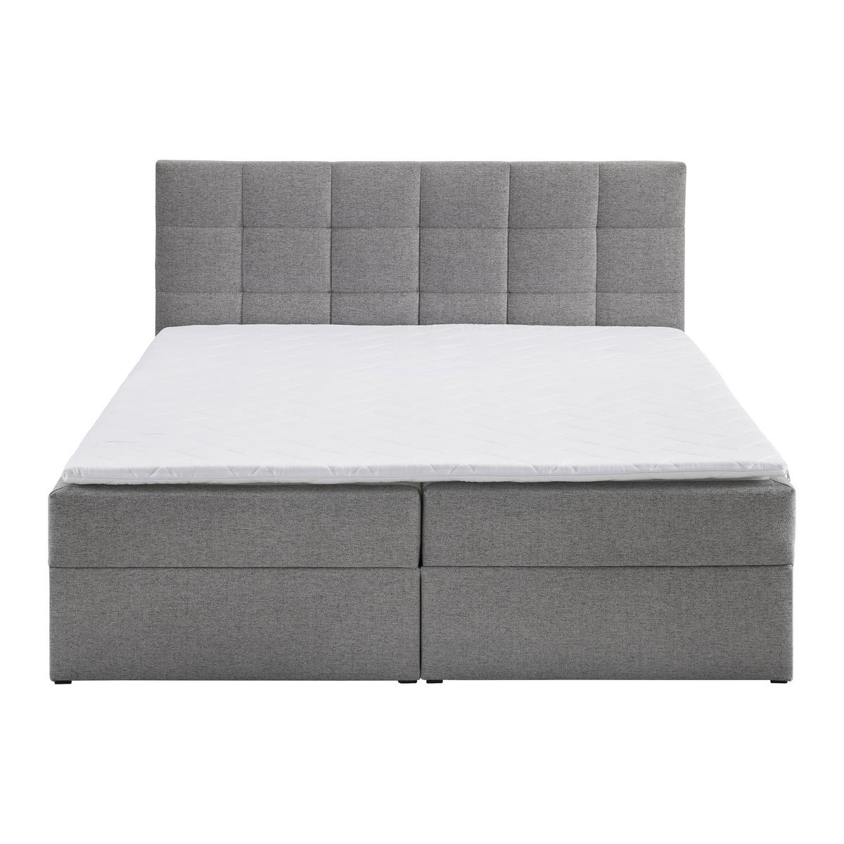 Posteľ boxspring NICOLE 180x200 - čierna/sivá, Modern, drevo/kompozitné drevo (180/200cm)