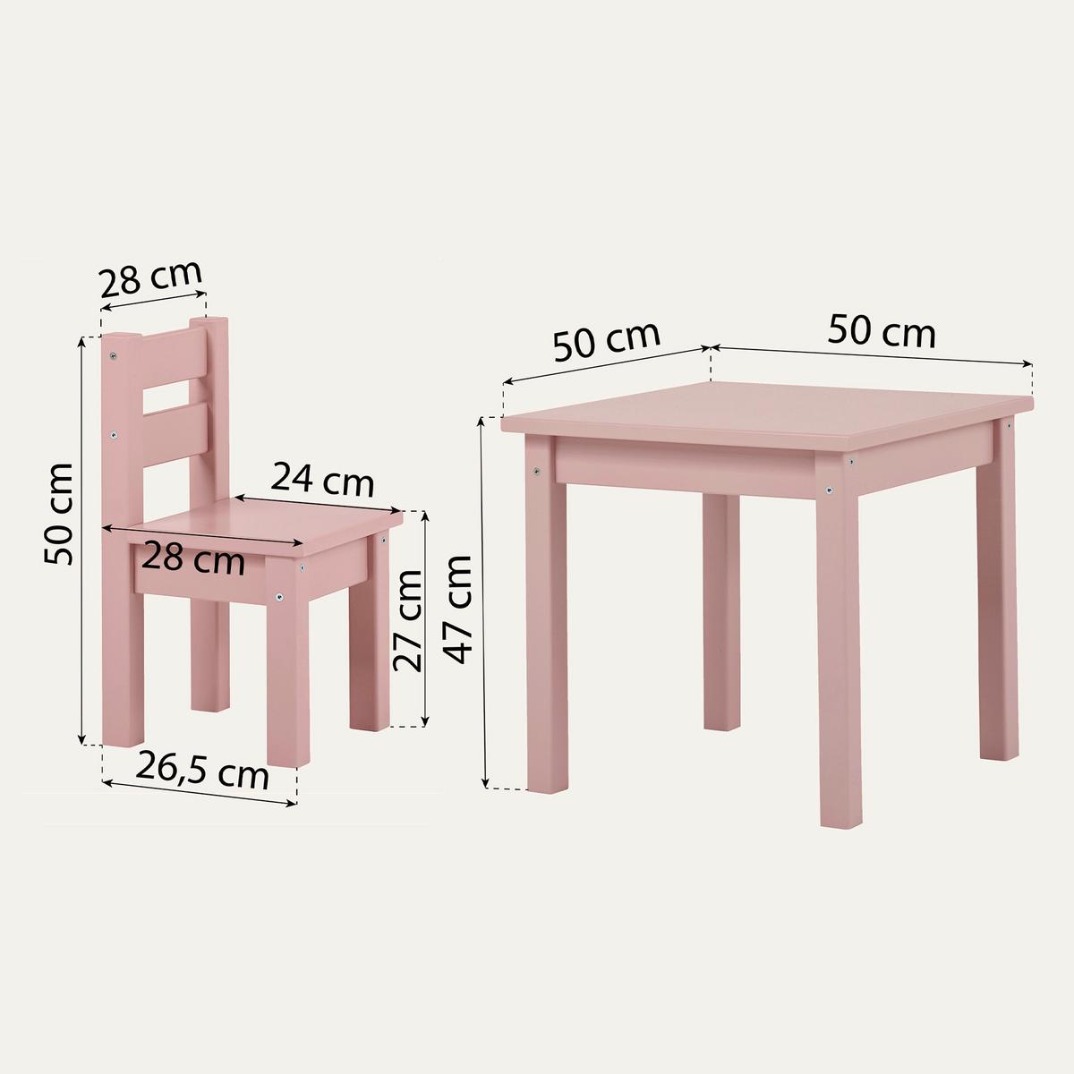Kindersitzgruppe Bunde Mads Rosa - Rosa, MODERN, Holz - MID.YOU