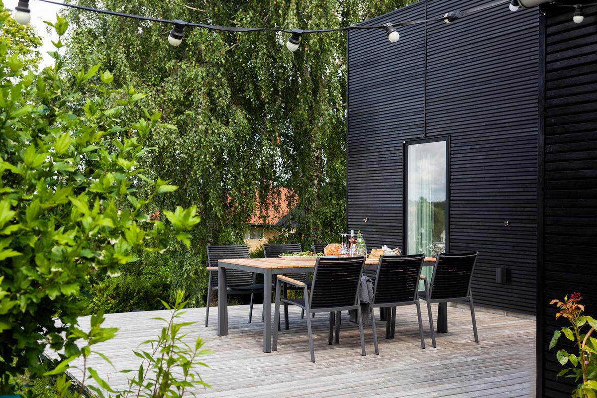 Gartentisch Mood Extreme 209x100 cm, Teak/Anthrazit - Anthrazit/Teakfarben, Natur, Holz/Metall (209/100/74cm) - Gardenson