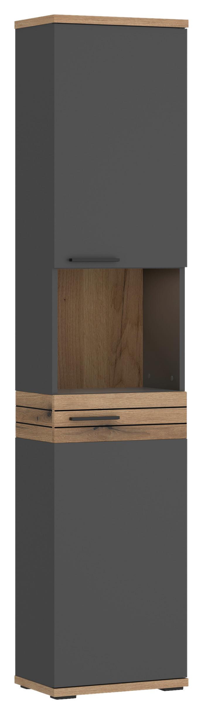 Hochschrank Cotia Cotls 1 - Eichefarben/Anthrazit, MODERN, Holzwerkstoff (40/187,6/30cm) - James Wood