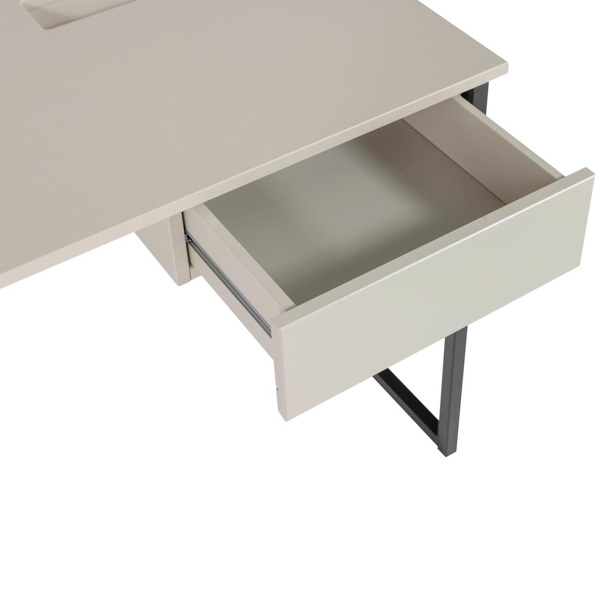 Schreibtisch New Julius Grau B: 126 cm - Schwarz/Grau, MODERN, Holz/Metall (126/53/75cm) - Livetastic