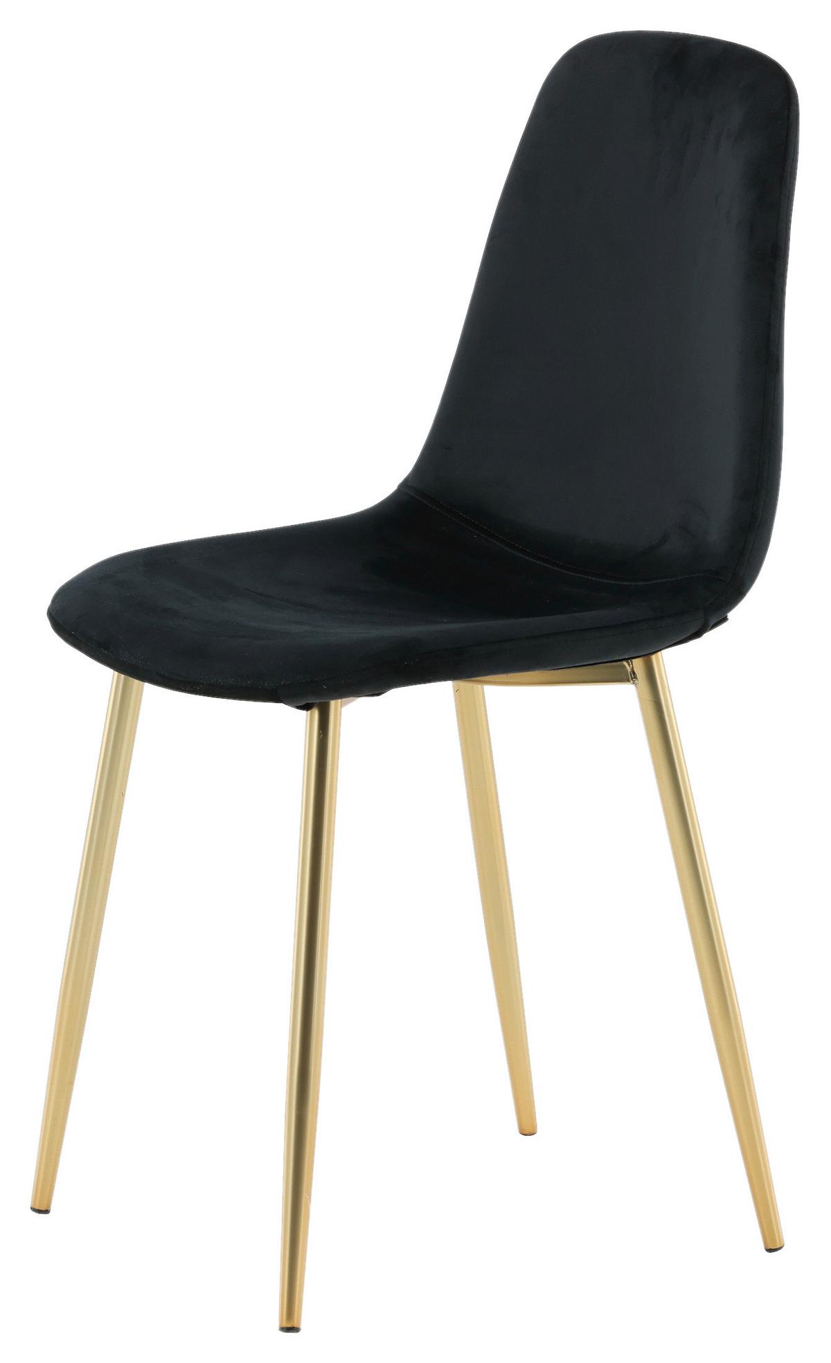 Stuhl-Set Polar - Messingfarben/Schwarz, Design, Textil/Metall (44/86/52cm) - Livetastic