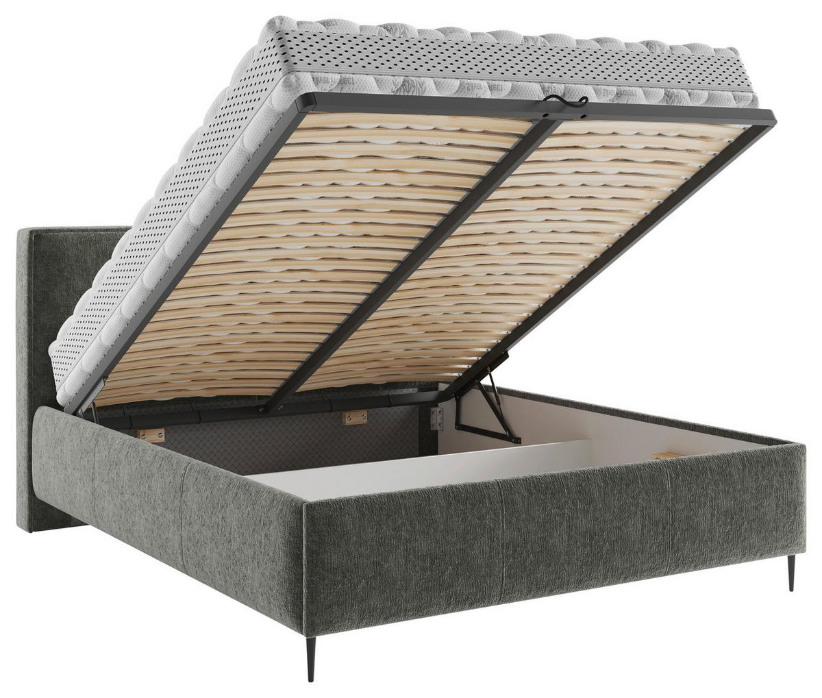 Polsterbett Hatton - Anthrazit/Schwarz, MODERN, Holz/Holzwerkstoff (140/200cm) - MID.YOU