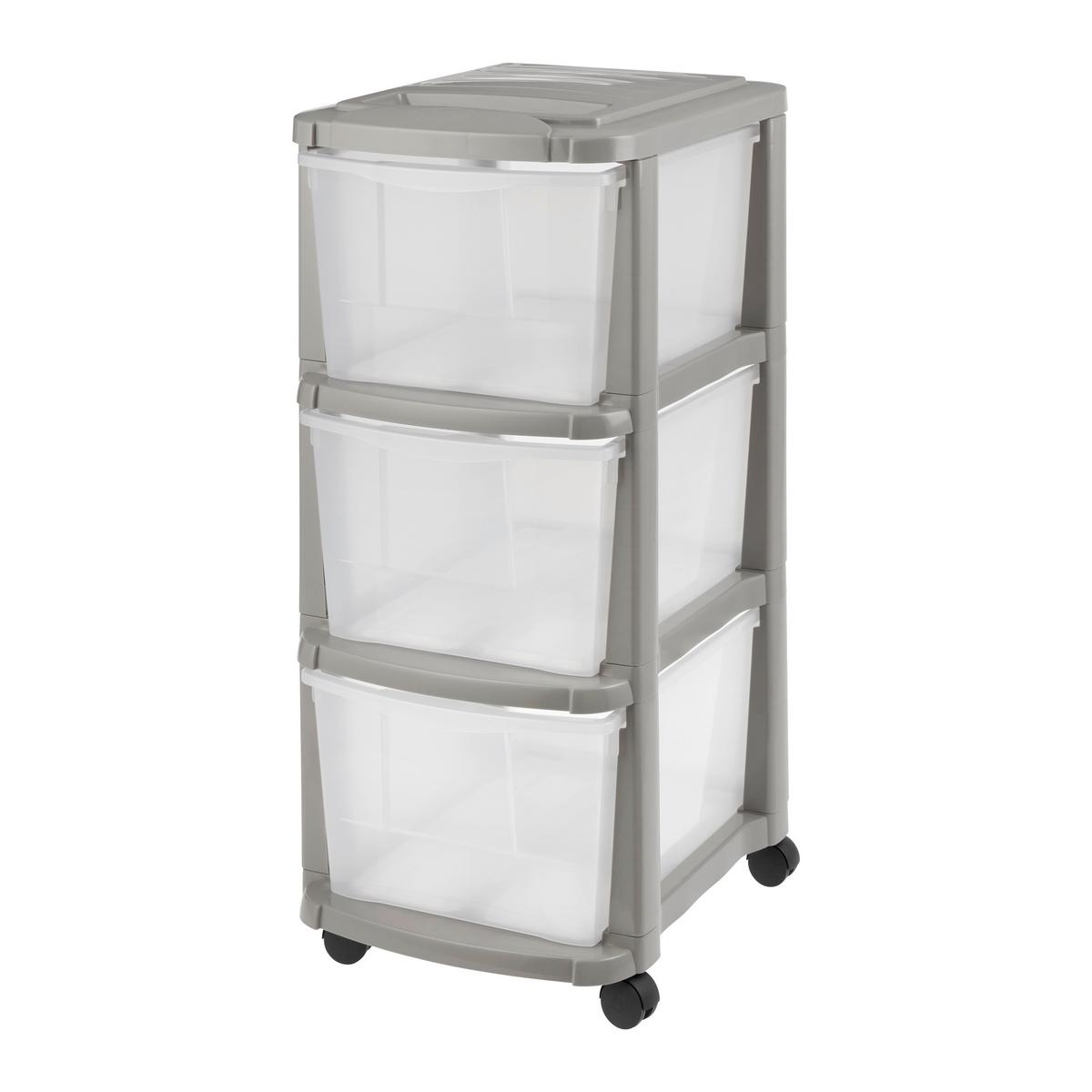 Kontajner na kolieskach MANUELA - sivá, Konventionell, plast (39/29,5/65cm) - Based