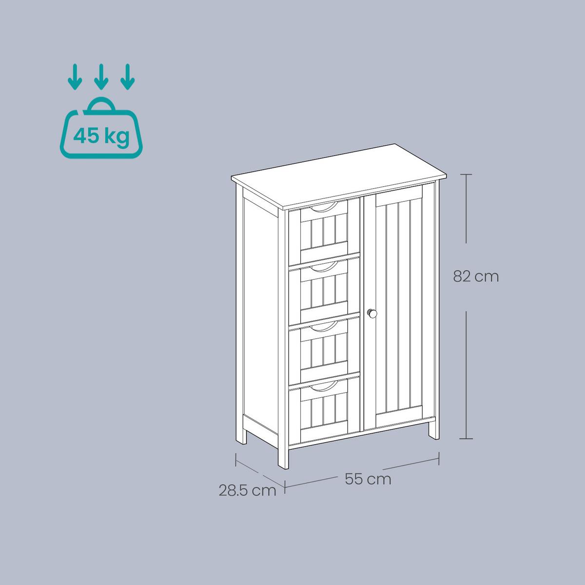 Midischrank Lhc41gy - Grau, Trend, Holzwerkstoff (55/82/28.5cm) - MID.YOU