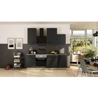 Küchenblock Capri Eiche/Schwarz B: 220 cm - Eichefarben/Schwarz, Basics, Holzwerkstoff (220cm) - FlexWell