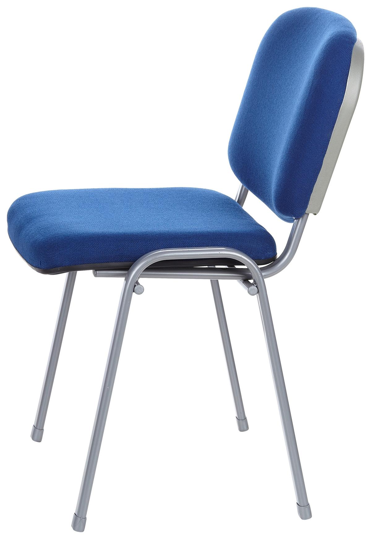 Besucherstuhl Xt 600 Blau Stapelbar - Blau/Silberfarben, Basics, Textil/Metall (58/84/48cm) - MID.YOU
