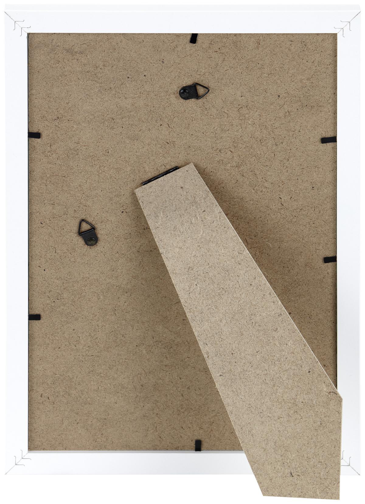 Bilderrahmen 21x30 cm Caralina Holz-Dekor Weiß, 24,4x33,4 cm - Weiß, Basics, Glas/Holz (24,4/33,4/1,5cm) - Luca Bessoni