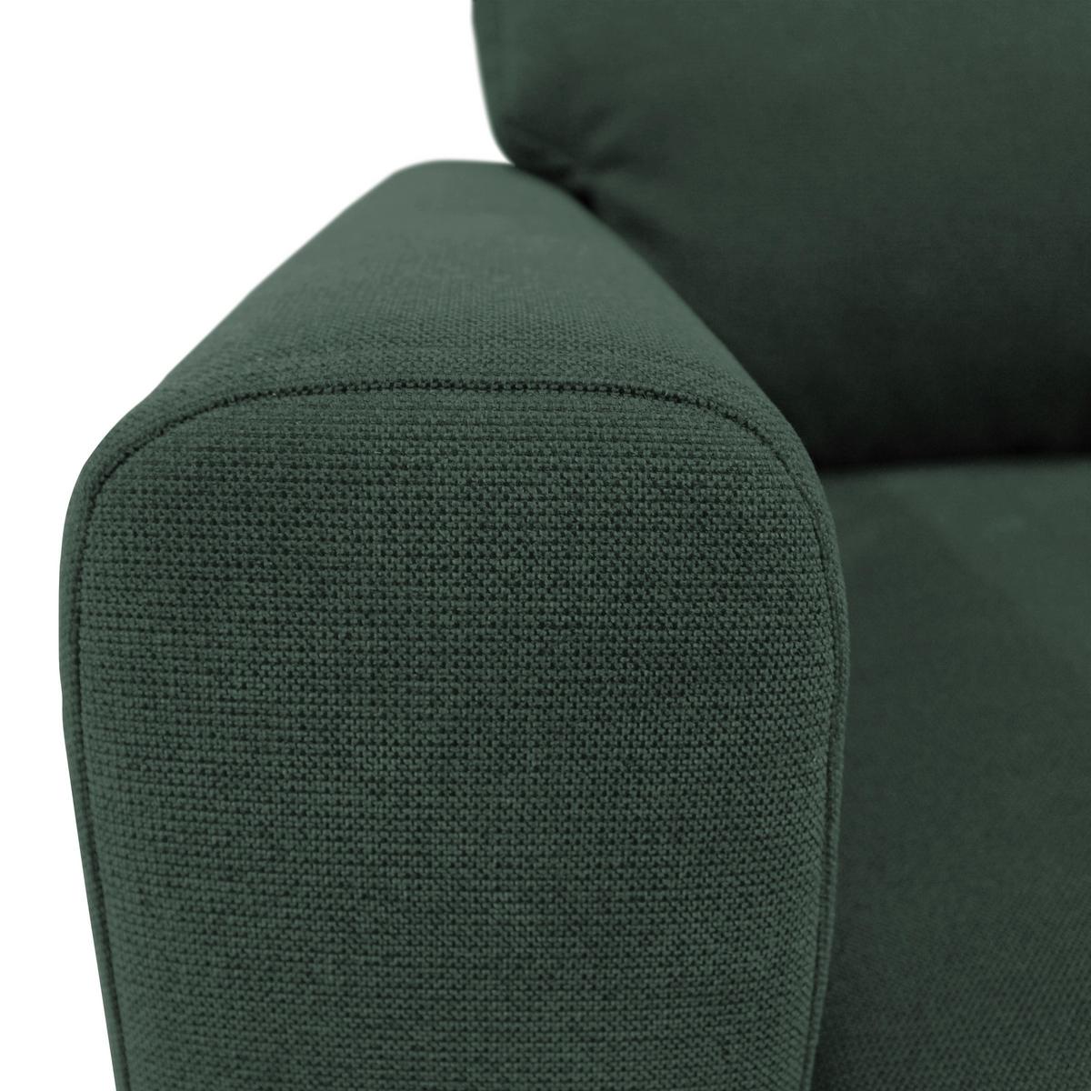 Ecksofa Prince Dunkelgrün S: 240x163cm - Dunkelgrün/Schwarz, Design, Textil (240/163cm) - MID.YOU