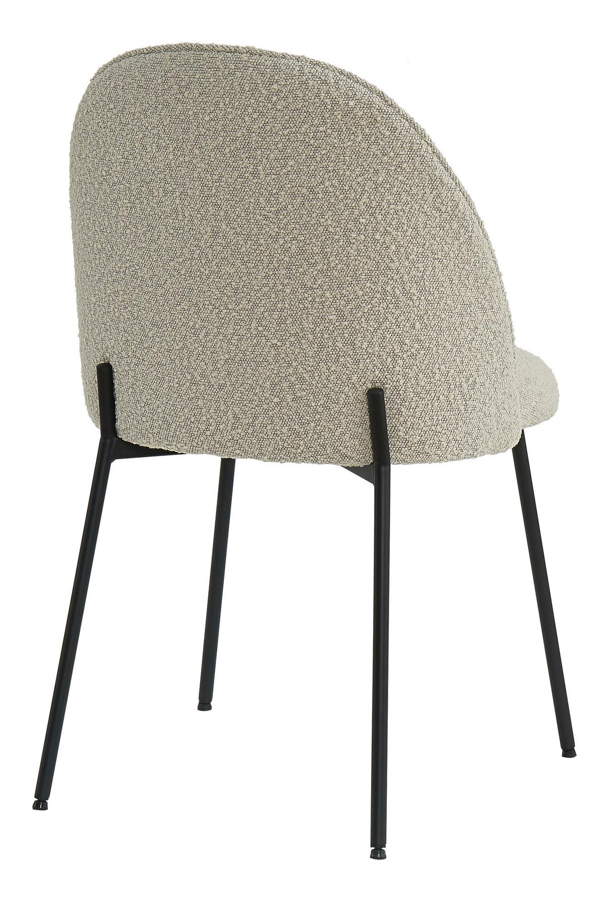 STUHL-SET Schwarz/Beige/Grau 2-teilig - Beige/Schwarz, Design, Textil/Metall (49,5/84/47,5cm) - MID.YOU